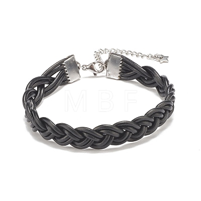 Cowhide Leather Braided Cord Bracelets for Men Women BJEW-JB07887-01-1