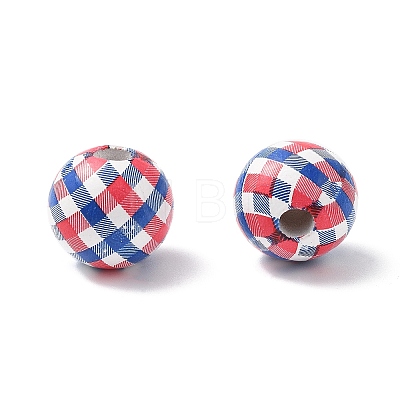 Independence Day Themes Wood European Beads WOOD-I014-01B-1