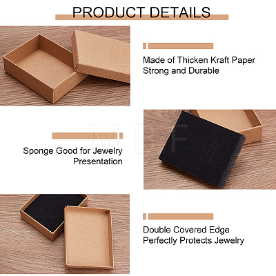 Kraft Paper Cardboard Jewelry Set Boxes OBOX-BC0001-02-1