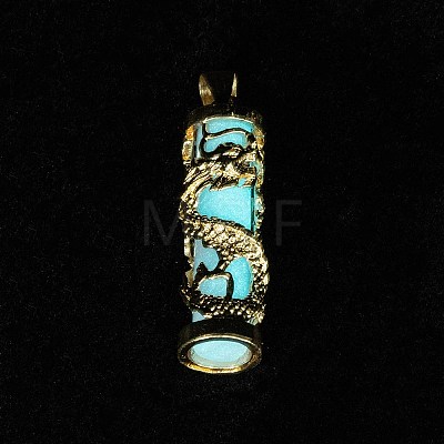 Synthetic Luminous Stone Column Pendants FIND-C058-01G-04-1