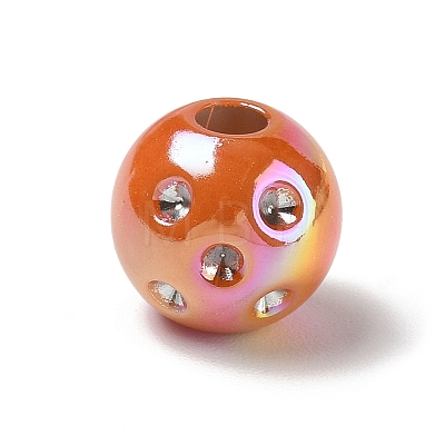 UV Plating Opaque Acrylic European Bead Rhinestone Settings AC-CBA6658-06F-1