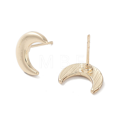 Moon Alloy Studs Earrings for Women EJEW-H309-02KCG-1