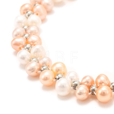 Natural Fresh Water Pearl Beaded Bracelets BJEW-D447-08G-1