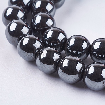 Non-Magnetic Synthetic Hematite Beads Strands X-G-H1624-10mm-3-1