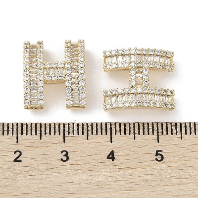 Brass Micro Pave Clear Cubic Zirconia Beads KK-G491-32G-1