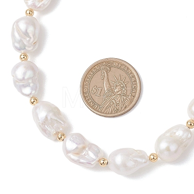 Natural Baroque Pearl Keshi Pearl Beaded Necklaces for Women NJEW-JN05870-1