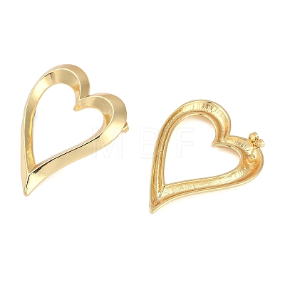 Heart Rack Plating Brass Stud Earrings for Women EJEW-S325-04G-1