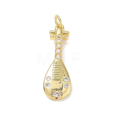 Brass Micro Pave Clear Cubic Zirconia Pendants KK-D289-01G-01-1