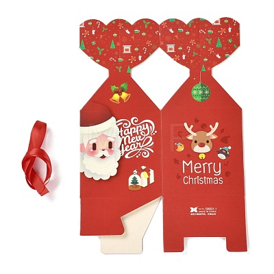 Christmas Theme Paper Fold Gift Boxes CON-G012-03B-1