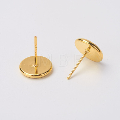 Brass Stud Earring Settings IFIN-Q006-G-NF-1