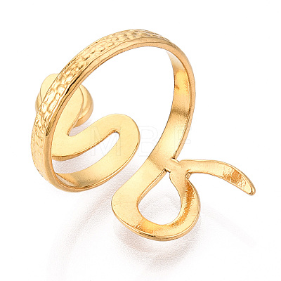 Snake 304 Stainless Steel Cuff Ring Components STAS-T066-28G-1