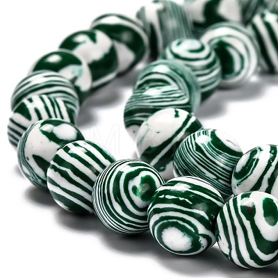 Synthetic Malachite Beads Strands X-G-I199-32-10mm-F-1