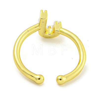 Rack Plating Brass Open Cuff Rings for Women RJEW-F162-01G-J-1