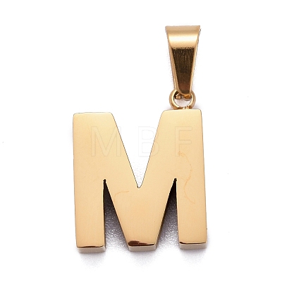 Ion Plating(IP) 304 Stainless Steel Letter Pendants STAS-H127-M-G-1