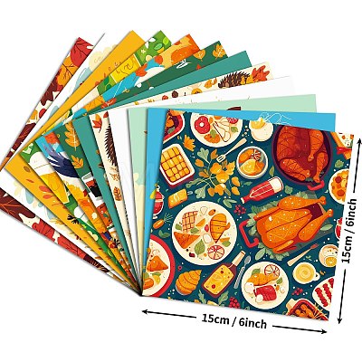 12Pcs Thanksgiving Day Scrapbook Paper Pads DIY-P085-02A-1