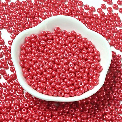 Baking Paint Luster Glass Seed Beads SEED-B001-04A-04-1