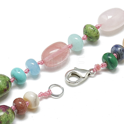 Natural & Synthetic Gemstone Beaded Necklaces NJEW-S390-25-1
