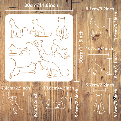 PET Hollow Out Drawing Painting Stencils DIY-WH0391-0570-1
