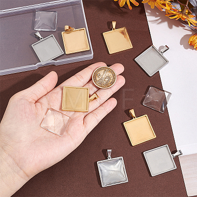 DIY Blank Square Pendant Making Kit DIY-UN0005-45-1