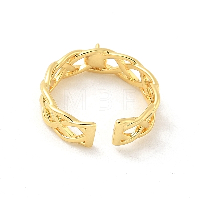 Brass Open Cuff Ring Settings KK-G518-08G-02-1