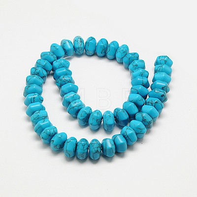 Hexagon Synthetic Taiwan Turquoise Beads Strands G-N0132-11A-1