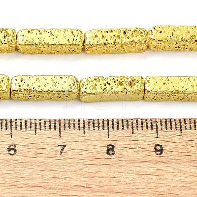 Electroplated Natural Lava Rock Beads Strands G-I360-K03-01-1