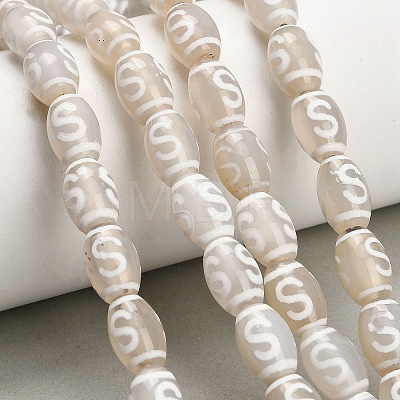 Tibetan Style dZi Beads Strands GG-CBA4812-C05-8X12MM-1