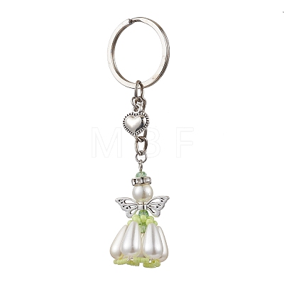 Acrylic Imitation Pearl Keychain KEYC-MZ00030-04-1