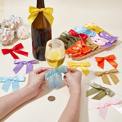 80Pcs 8 Styles Polyester Bowknot for Gift Box Packing Decorations DIY-ME0001-78-1