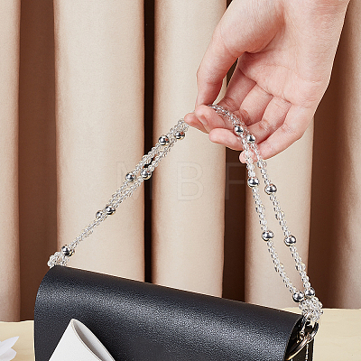Acrylic 2-Strand Bead Chain Bag Handles FIND-WH0128-78-1