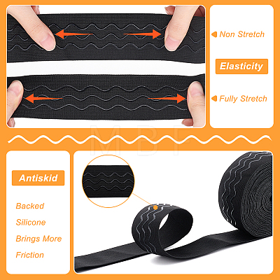8 Yards Polyester Non Slip Knitted Elastic Cord SRIB-BC0001-25-1