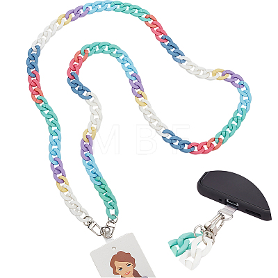 WADORN 1Pc Acrylic Curb Chain Mobile Strap HJEW-WR0001-10-1