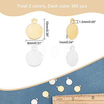 600Pcs 2 Colors Flat Round Iron Charms IFIN-AR0001-21-1