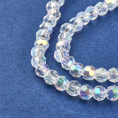 Glass Beads Strands GF4mmC28-AB-1
