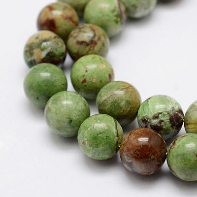 Natural Green Opal Beads Strands G-K209-04B-10mm-1