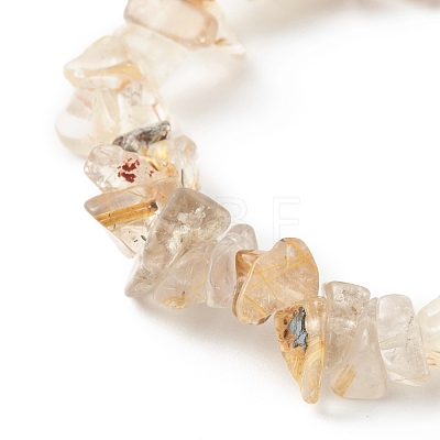 Chip Natural Rutilated Quartz Stretch Beaded Bracelets for Kids BJEW-JB06305-02-1