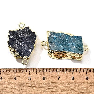 Raw Rough Natural Dyed Quartz Crystal Links Connector Charms G-K189-04LG-1