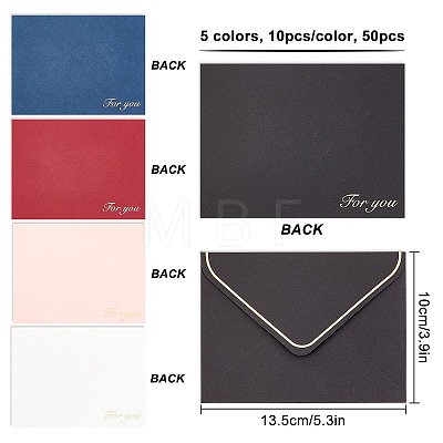 CRASPIRE 50 Pcs 5 Colors Paper Envelope DIY-CP0004-57-1