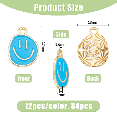 DICOSMETIC 84Pcs 7 Colors Alloy Enamel Pendants FIND-DC0004-93-1