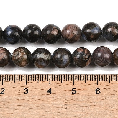 Natural Glaucophane Beads Strands G-R485-12-8mm-1