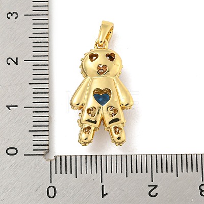 Rack Plating Brass Clear Cubic Zirconia Pendants KK-P277-38G-02-1