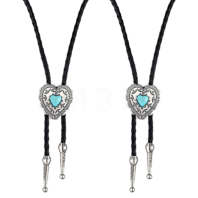 2Pcs PU Leather Bolo Tie Necklaces NJEW-ME0001-22A-1