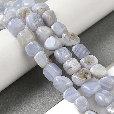 Natural Blue Lace Agate Beads Strands G-NH0017-B05-02-1