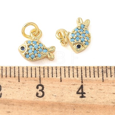 Brass Micro Pave Cubic Zirconia Pendants KK-U056-19G-1