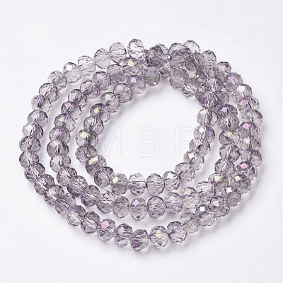 Electroplate Transparent Glass Beads Strands EGLA-A034-T8mm-F12-1