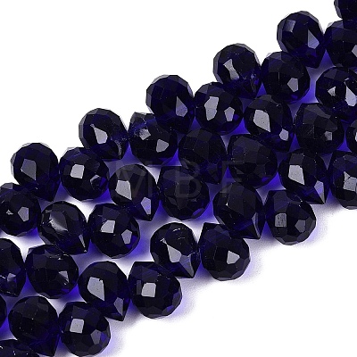 Transparent Glass Beads Strands GLAA-Q116-01A-B19-1