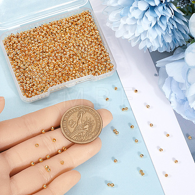 Rack Plating and PVD Vacuum Plating Brass Round Spacer Beads FIND-SP0002-24B-1