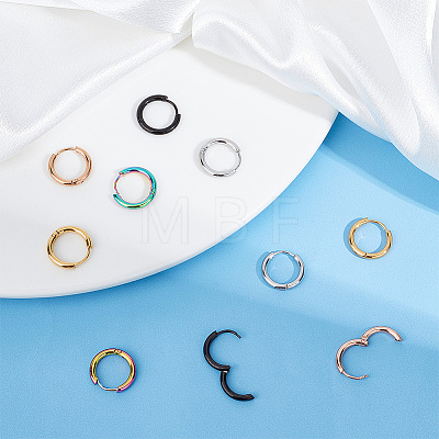 Unicraftale 5 Pairs 5 Colors 304 Stainless Steel Huggie Hoop Earrings for Women EJEW-UN0002-17-1