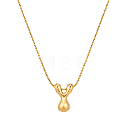 304 Stainless Steel Alphabet Pendant Necklaces for Men and Women GP1122-25-1