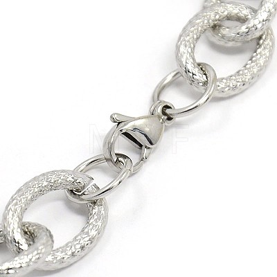 Fashionable 304 Stainless Steel Reticular Grain Cable Chain Bracelets STAS-A028-B092P-1